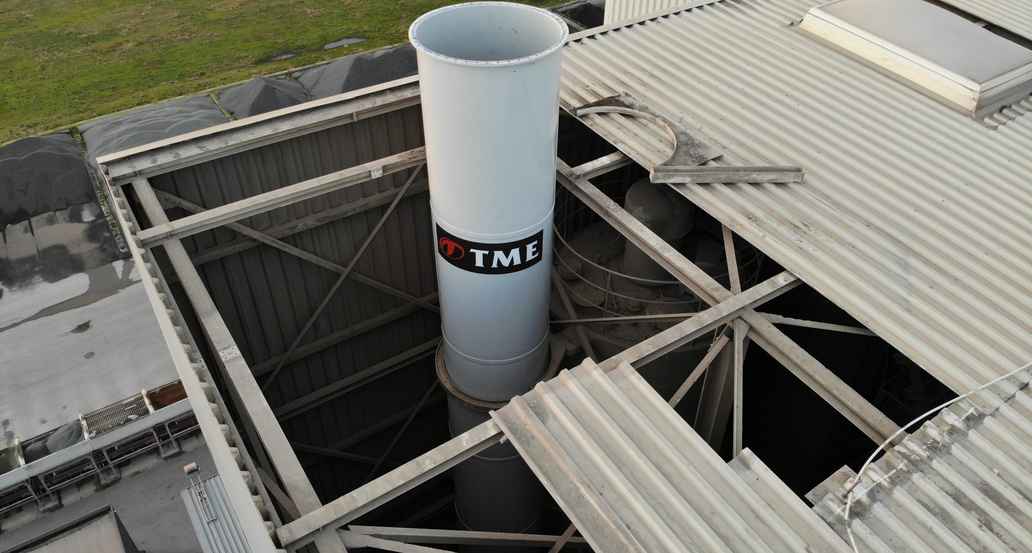 Flue-gas stack for asphalt plant